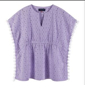 Andy & Evan lavender eyelet Swim Cover Up NWT